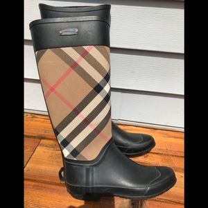 Authentic rubber tall Burberry rainboots